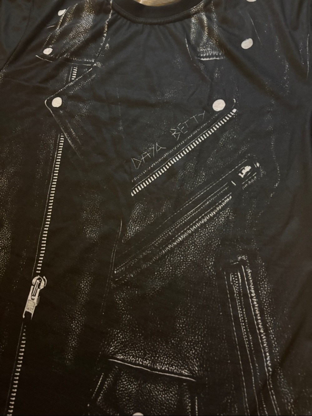 Graphic Biker Jacket Print Tee NWOT
